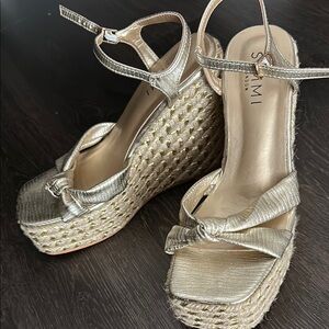 Women's Gold Wedge Sandals